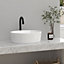 Livingandhome White Round Ceramic Inner Hexagon Bathroom Counter Top Basin Dia 405 mm