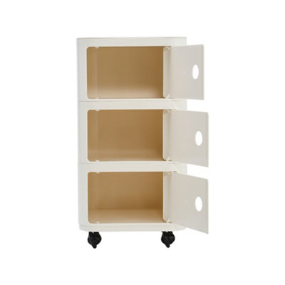 Living and Home 2 Tier White Square Plastic Storage Drawer