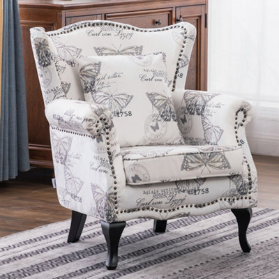 Butterfly print accent online chair