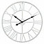 Livingandhome White Vintage Round Roman Numeral Metal Skeleton Wall Clock 40 cm