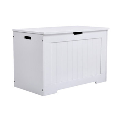 Livingandhome White Wooden Kids Toy Storage Box Toy Organizer