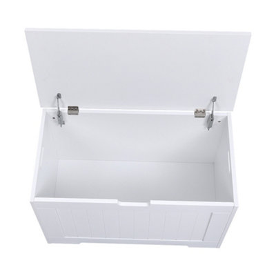 Livingandhome White Wooden Kids Toy Storage Box Toy Organizer