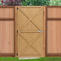 Livingandhome Wooden Garden Gate Side Gate with Latch H 183 cm x W 85 cm