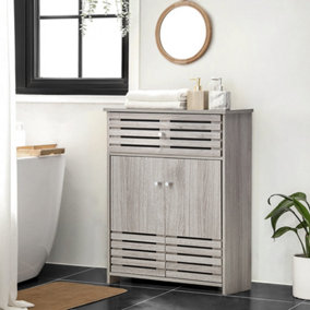 Livingandhome Wooden Waterproof Freestanding Bathroom Cabinet W 600 x D 300 x H 850 mm