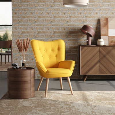 Yellow discount wingback armchair