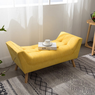 Yellow deals upholstered bench