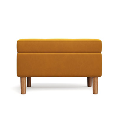 Yellow upholstered deals storage bench