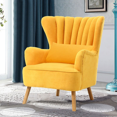 Mustard high back armchair new arrivals