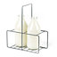LIVIVO 2 Milk Bottle Holder - Tidy Crate Rack & Carrier, Doorstep Drink Storage Organiser, Metal Wire Caddy with Integrated Handle