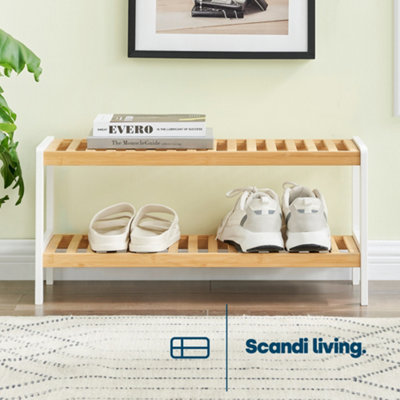 2-Tier Expandable Shoe Rack with Pivoting Bars