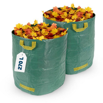 LIVIVO 270L Garden Waste Bags 2 Pack Heavy Duty Reusable Garden Bags with Handles for Garden Waste and Leaves