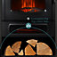 LIVIVO 2KW Electric Panoramic Fireplace Stove Heater - Black