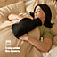 LIVIVO 2L Hot Water Bottle with a Removable Knitted Cover - With Built In Pockets, Natural Rubber & Faux Fur Warmer  -  Black