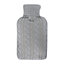 LIVIVO 2L Large Capacity Hot Water Bottle with Faux Fur Removable Fleece Cover - 32cm/ Grey