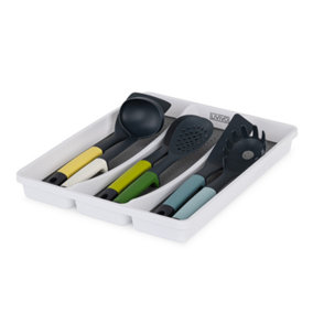 LIVIVO 3 Compartment Plastic Kitchen Cutlery Tray - Utensils, Spoon & Fork Storage Organiser Drawer