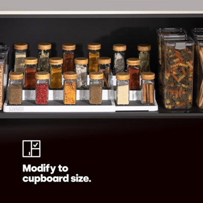 LIVIVO 3-Tier Extending Spice Rack Organiser - Wall Mounted & Hanging ...