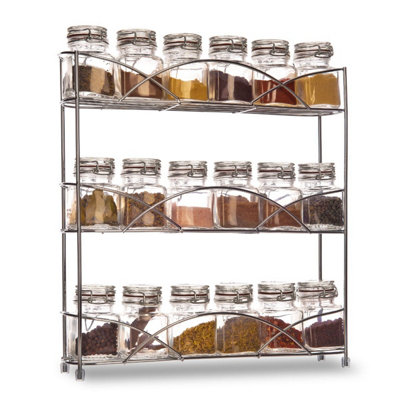 LIVIVO 3-Tier Spice Rack Organiser - Wall Mounted & Freestanding ...
