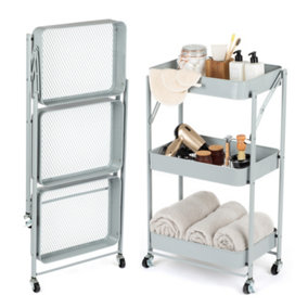 LIVIVO 3-Tier Storage Trolley Cart - Shelving Organizer for Kitchen, Bathroom, Laundry Room - Slide-out & Rolling Storage Utility