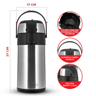 Tomakeit 3l Airport Stainless Steel thermos, Insulated Stainless