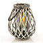 LIVIVO 3pc Wicker Willow Candle Lantern - Made from Hemp Rope & Willow Twigs, Perfect for your Garden, Living Room & Home Office