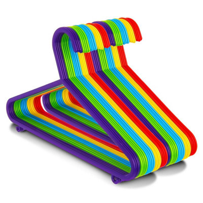 LIVIVO 40 Kids Plastic Hangers - Colourful Space Saving, Durable & Slim for your Wardrobe Storage, Baby Nursery & Clothing Rail Price Comparisons | Compare The Build