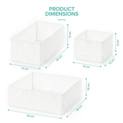 LIVIVO 4Pc Wicker Storage Organiser - Minimalistic Design with Spacious Compartments & Metal Frame - Bathroom, Office & Home Decor