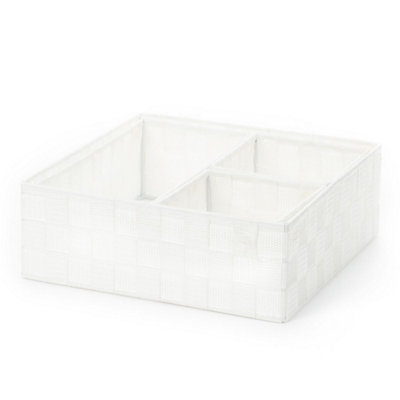 LIVIVO 4Pc Wicker Storage Organiser - Minimalistic Design with Spacious Compartments & Metal Frame - Bathroom, Office & Home Decor