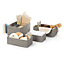 LIVIVO 4Pc Woven Hamper Storage Baskets - Multipurpose & Stackable Living, Dining Room & Bathroom Organiser Boxes - Grey
