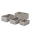 LIVIVO 4Pc Woven Hamper Storage Baskets - Multipurpose & Stackable Living, Dining Room & Bathroom Organiser Boxes - Grey