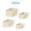 LIVIVO 4Pc Woven Hamper Storage Baskets - Multipurpose & Stackable Living, Dining Room & Bathroom Organiser Boxes - Natural
