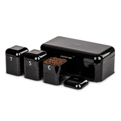 Black gloss tea hot sale coffee sugar canisters