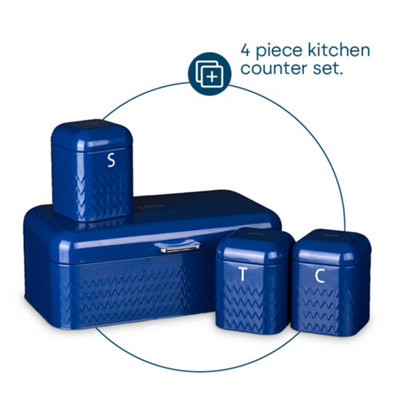 LIVIVO 4Pcs Taurus Kitchen Set - Includes Storage Lids Tins Canister ...