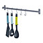 LIVIVO 5 Hook Pots and Pans Hanging Rail Rack - Wall Mounted Pot Hangers for your Kitchen - (Grey/50 cm)