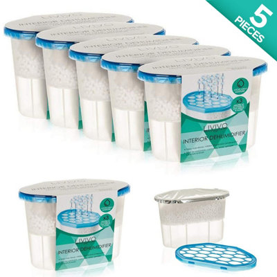 LIVIVO 5-Pack of 500ml Interior Dehumidifiers