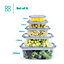 LIVIVO 5-Piece Oval Food Storage Container Set with Grey Lids, Space Saving Organisers, BPA Free