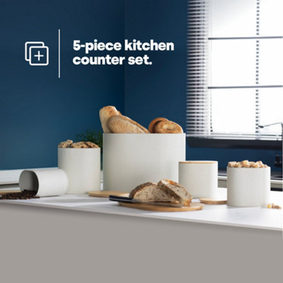 LIVIVO 5pc Kitchen Storage Set w/ Airtight Bamboo Lids - Includes Tea ...