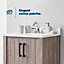 LIVIVO 6pc Bathroom Set w/ Bamboo Trim - Toothbrush & Toilet Brush Holder, Lotion Dispenser, Soap Dish & Trash Bin - Beige
