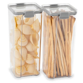 Large Glass Food Storage Jar Set Of 2 , Glass Flour Canister With Airtight  Bamboo Lids For Kitchen Corner, Bpa-free Flour Container For Sugar, Ground