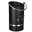 LIVIVO Black Fireplace Coal Hod - Fireside Log Scuttle Bucket with a Chrome Handle, Heavy Duty & High Quality Powder Coated Steel