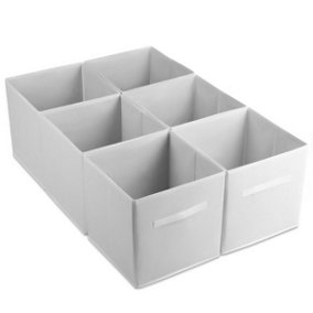 LIVIVO Collapsible Fabric Storage Cube - Home & Office Room Organiser for Toys, Baby Clothes & Household Items (Pack of 6) - White