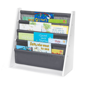 LIVIVO Colourful Children's Bookshelf with Fabric Shelves to Protect your Kids Books - Ideal for Bedroom, Playroom or Daycare