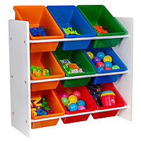 LIVIVO Colourful Kids Bookshelf with Fabric Shelves to Protect your Kids Books - Ideal for Bedroom, Playroom or Children Daycare