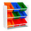 LIVIVO Colourful Kids Bookshelf with Fabric Shelves to Protect your Kids Books - Ideal for Bedroom, Playroom or Children Daycare