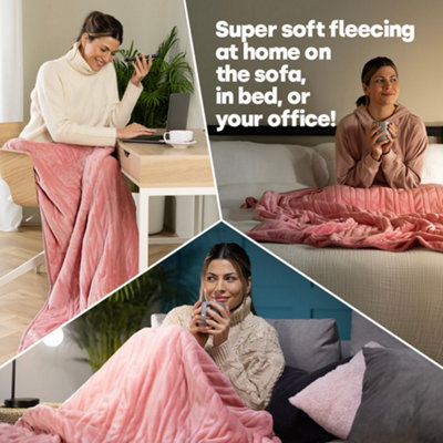 LIVIVO Cosy Heated Over Throw Fleece Blanket With Adjustable Digital  Control u0026 Safety Timer | DIY at Bu0026Q