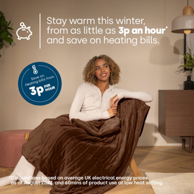 LIVIVO Cosy Heated Over Throw Fleece Blanket With Adjustable Digital  Control u0026 Safety Timer | DIY at Bu0026Q
