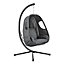 LIVIVO Dark Grey Metal Hanging Egg Chair