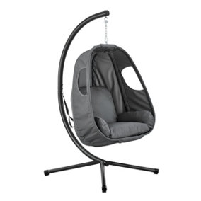 LIVIVO Dark Grey Metal Hanging Egg Chair