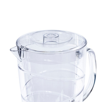 LIVIVO Deluxe Plastic Acrylic Pitcher Jug with Swirl Design - Stackable Durable Great for Picnics, BBQ & Poolside Parties - Clear