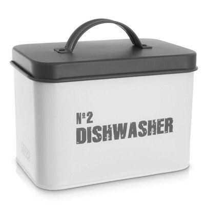 LIVIVO Dishwasher Tablet Storage Box - Modern Compact Container, Durable & Rust Resistant Washing Detergent Organiser