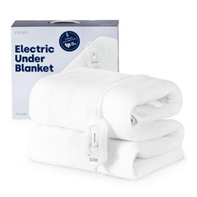 LIVIVO Double Electric Blanket, 135x120cm, Heated Bed Underblanket Machine Washable - 3 Heat Settings